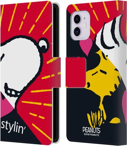 Miniatura 206 de Head Case Designs Funda de piel con licencia oficial de Peanuts Snoopy & Woodstock Balloon Halfs and Laughs para Apple iPhone 7/8/SE 2020 y 2022