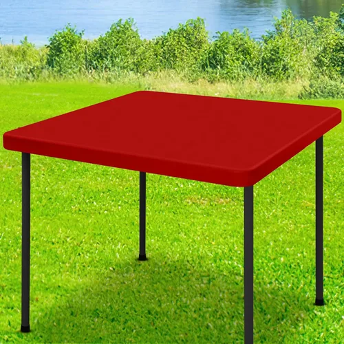 Miniatura 59 de Moosfor Mantel rectangular de elastano de 4 pies, manteles elásticos ajustables para pícnic, funda elástica y lavable para mesa de patio para Azul