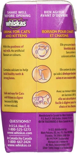 Miniatura 2 de Whiskas Bebida Catmilk Plus para gatos y gatitos, 24 unidades, 6.75 onzas