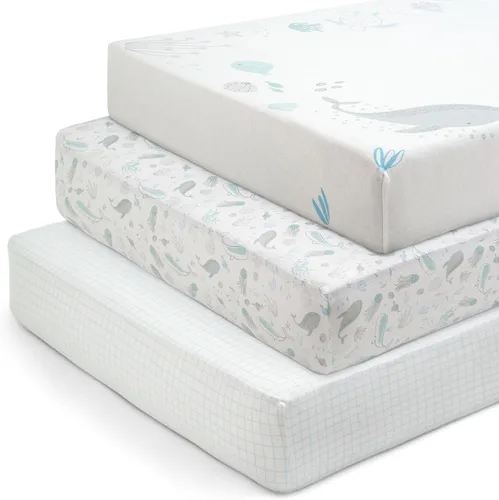 Miniatura 23 de Delta Children Sábanas bajeras para cuna para niñas y niños, sábana bajera 100 % algodón orgánico para colchones estándar de cuna y niños pequeños