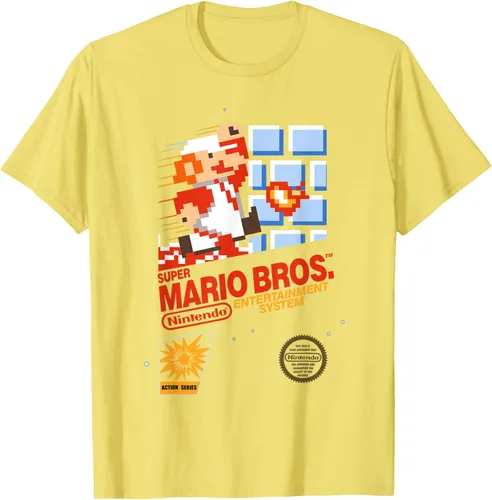 Miniatura 31 de Super Mario Dashin - Camiseta gráfica de acción, ajuste clásico, cuello redondo, color negro
