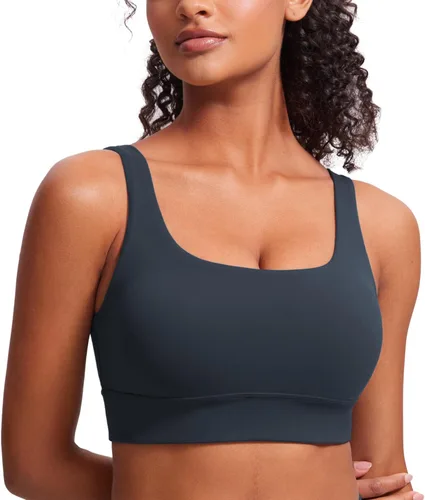 Miniatura 48 de CRZ YOGA Butterluxe - Brasier deportivo con espalda en U para mujer, cuello redondo, acolchado, de bajo impacto, para yoga, entrenamiento