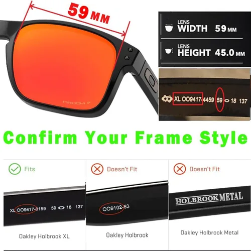 Miniatura 3 de 4 pares de lentes polarizadas de repuesto para gafas de sol Oakley Holbrook OO9102