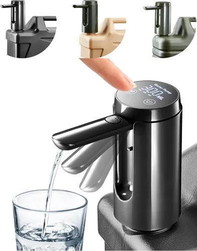 UPWOIGH Bomba de agua automática para jarra de agua cuadrada de campamento, ajuste de bloqueo de rosca de 1.97 pulgadas (1.969 in), solo rosca Negro