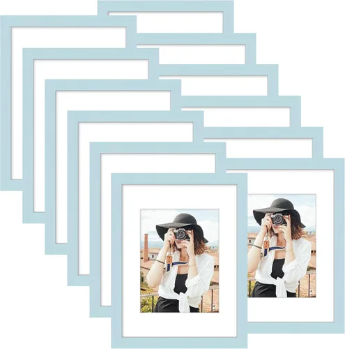 Miniatura 86 de Picrit - Juego de 12 portarretratos de 4 x 6 pulgadas, para fotos de 3.5 x 5 con paspartú o 4 x 6 pulgadas sin paspartú, marcos para colgar