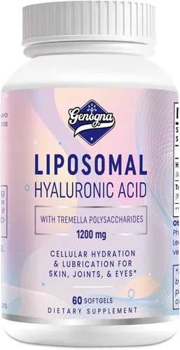 Suplementos de ácido hialurónico liposomal de 1000 mg de alto biodisponibles cápsulas de ácido hialurónico dietético con polisacáridos de tremella,