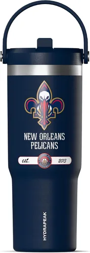 Miniatura 30 de Hydrapeak x NBA Vaso Nomad con Licencia Oficial de Phoenix Suns de 32 oz con Asa y Tapa con Popote, Botella de Agua de Acero Inoxidable a Prueba