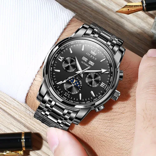 Miniatura 55 de OLEVS Relojes automáticos para hombre, esqueleto mecánico, de lujo, a la moda, reloj de pulsera luminoso impermeable