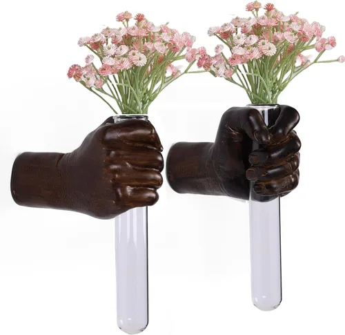 Miniatura 16 de 2 piezas de esculturas de pared, florero de manos para decoración del hogar, escultura artística de montaje en pared, estatua de arte de pared
