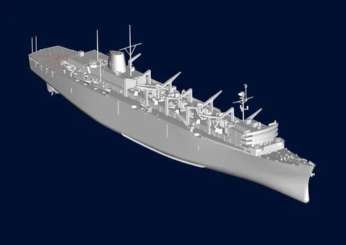 Miniatura 6 de Trumpeter 1/700 USS Sacramento AOE1 Kit de Modelo de Buque de Apoyo de Combate Rápido