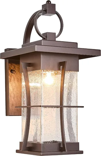 Miniatura 13 de Paquete de 2 Apliques Exteriores de Bronce Frotado con Aceite con Sensor Fotocélula de Anochecer a Amanecer, Linternas de Porche Exteriores
