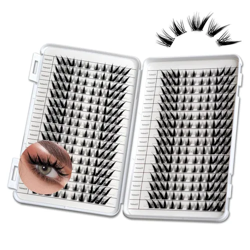 Miniatura 7 de Extensiones de racimos de pestañas individuales falsas de visón Manga para Cosplay, pestañas postizas DIY, extensiones individuales de 512 racimos