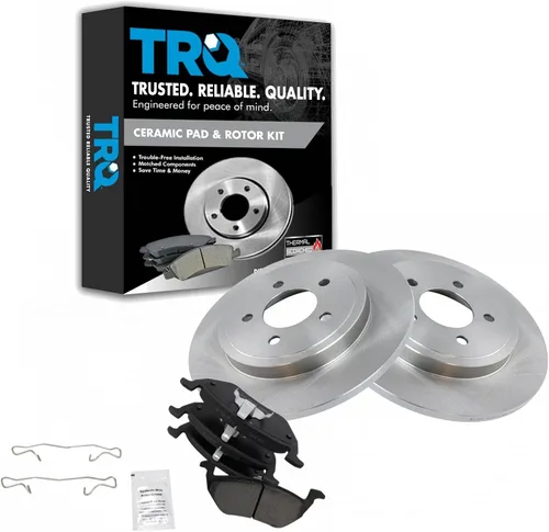 Miniatura 156 de TRQ Kit de rotor de freno trasero y pastillas de cerámica Posi premium compatible con camioneta Chevy GMC