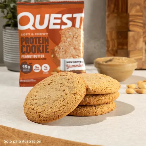 Miniatura 6 de Quest Nutrition Galleta de proteínas de mantequilla de cacahuete, 15g de proteínas, 1g de azúcar, 5g de carbohidratos netos, apta para dieta Keto