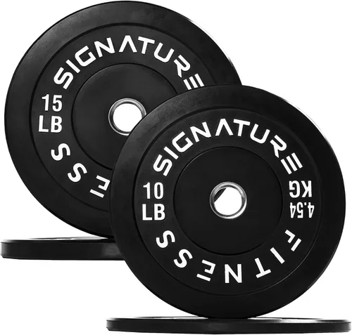 Miniatura 36 de Juego de placas olímpicas de amortiguación Fitvids, placas de peso de 2" para entrenamiento de fuerza y levantamiento de pesas, París o juego