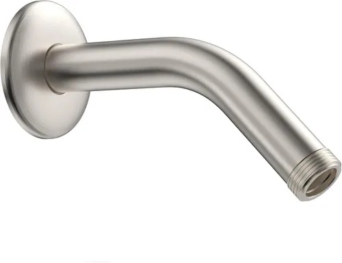 MakeFit Brazo de ducha, brazo universal de tubo de ducha montado en la pared de 6 pulgadas con brida y cinta de teflón, brazo de extensión de acero