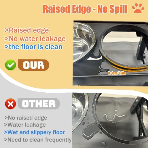 Miniatura 2 de Marchul Cuencos elevados para perros, cuencos elevados de agua para alimentos para perros con 2 cuencos gruesos de acero inoxidable, 4 alturas