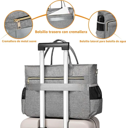 Miniatura 6 de Bolsa de mano para laptop, bolsa de mano para profesores para mujer, trabajo, 15.6 pulgadas, bolsa de mano para computadora portátil, bolsa de mano