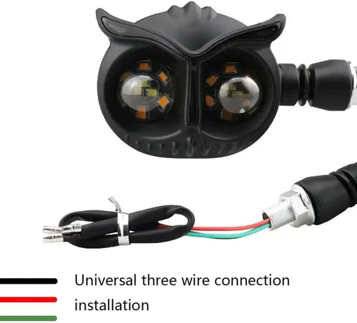 Miniatura 4 de 2 piezas de luces de señal de giro LED para motocicleta en forma de búho, modificado genial 12V impermeable