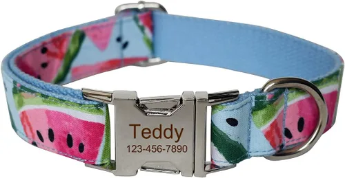 Miniatura 6 de Collares personalizados para cachorros, mascotas pequeñas, medianas y grandes con nombre y número de teléfono grabados (S, azul)