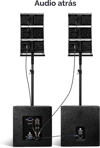 Miniatura 4 de PRORECK Club 8000 juego de sistema de audio de 18 pulgadas y 8000W P.M.P.O estéreo para DJ/altavoces PA alimentados, conjunto de 6 altavoces