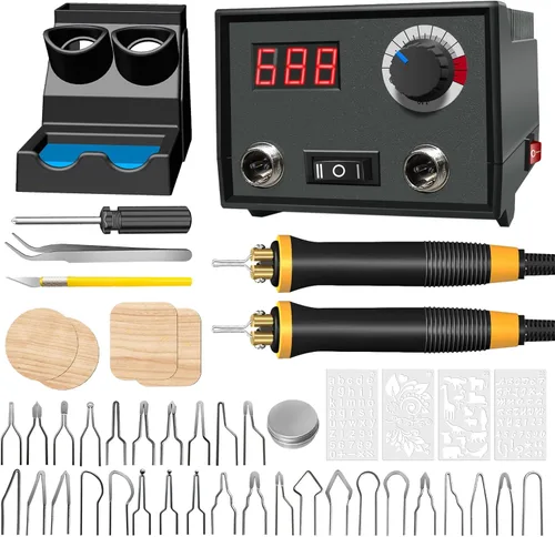 FIRElood Herramienta de Combustión de Madera, Kit de Quemador de Madera con Bolígrafo 25~750℃, Kit de Combustión de Madera con Termómetro Digital,