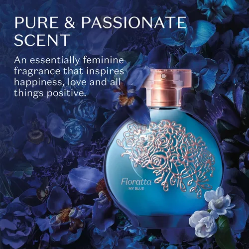 Miniatura 2 de O BOTICARIO Floratta My Blue Eau de Toilette, perfume de fragancia floriental amaderada de larga duración para mujer, 2.5 onzas