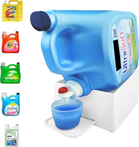 Miniatura 11 de Skywin TidyFriend - Dispensador de detergente líquido sin derrames, soporte dispensador de jabón para ropa con bandeja de goteo para organización