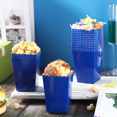 Miniatura 5 de Meanplan Cajas de palomitas de maíz, mini contenedor de cartón para palomitas de maíz, contenedor de cartón para aperitivos, bolsas desechables