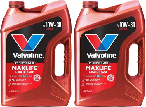 Valvoline Aceite de motor de mezcla sintética SAE 10W-30 de alto kilometraje con tecnología MaxLife de 5 cuartos de galón (paquete de 2)
