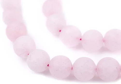 Miniatura 127 de The Bead Chest Cuentas de Jade Blanco Mate Redondas (8mm): Piedra Preciosa Orgánica Redonda Esférica de Energía con Poder de Sanación para Hacer