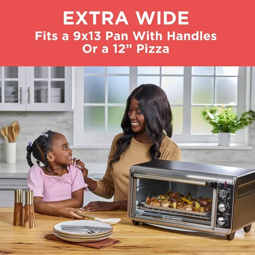 Miniatura 3 de Horno tostador a convección Black + Decker, 8 rebanadas, extra-amplio, para mesada, Acero inoxidable/Negro
