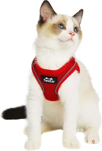 Miniatura 21 de TwoEar Arnés de gato a prueba de escape, suave chaleco ajustable para perro, de malla transpirable, chaqueta reflectante de fácil control para Negro