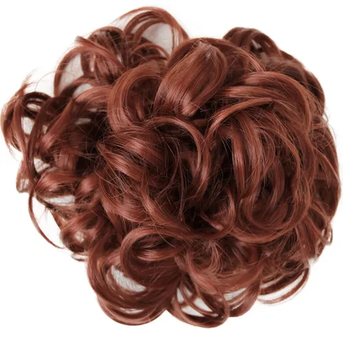 Miniatura 31 de CAISHA Postizo de Cabello, Envoltura de Cabello, Fibras Sintéticas Resistente al Calor, Rizado Desordenado, Recogido, Negro HW6