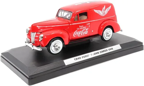 Miniatura 9 de Motor city classics Coca-Cola Diecast coleccionable Furgoneta Ford Delivery 1940 con enfriador Modelo a escala 1:24 fundido a presión 424195