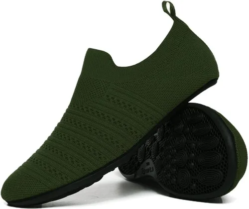 QZKDM - Pantuflas ligeras antideslizantes para casa, para ponerse sin ayuda, para caminar descalzo, para ejercicio en casa y yoga, para hombres y