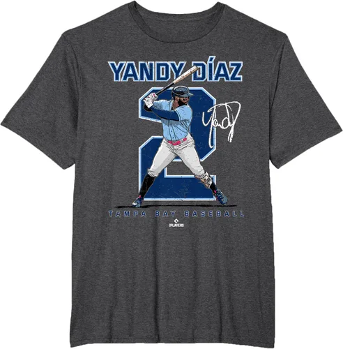 Miniatura 11 de Camiseta Number and Portrait Yandy Diaz Tampa Bay MLBPA, Negro