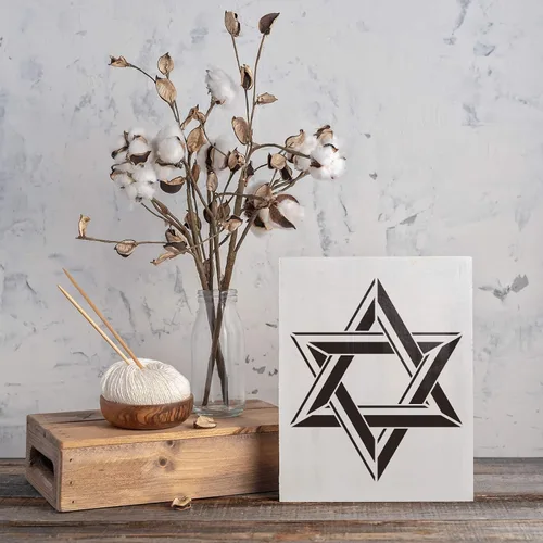 Miniatura 3 de Plantilla de estrella de David - Plantilla judía, plantilla, plantilla de Israel, plantilla de Hanukkah, plantilla de religión