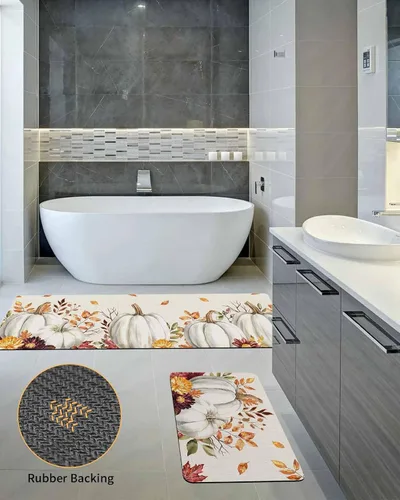 Miniatura 5 de Tapete de baño de otoño para bañera, antideslizante, de secado rápido y absorbente, tierra de diatomeas, fregadero, dormitorio, cocina, lavable