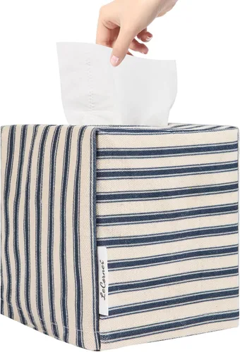Miniatura 9 de Funda para caja de pañuelos, soporte cuadrado para caja de pañuelos de tela, elegante almacenamiento de papel higiénico, organizador moderno