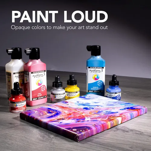 Miniatura 5 de Daler-Rowney System3 - Botella de tinta acrílica Silver Imit de 1.0 fl oz – Tinta acrílica versátil para artistas y estudiantes – Tinta