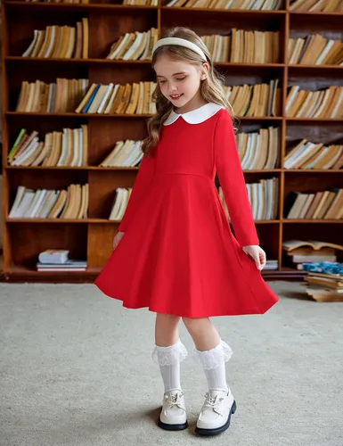 Miniatura 4 de Arshiner Vestido de manga larga para niñas, casual, vintage, con cuello de Peter Pan, vestido de fiesta con vuelo, de 3 a 14 años