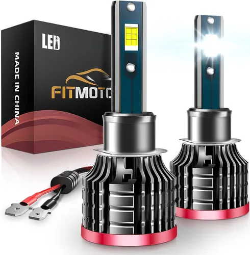 Bombillas LED H1, 80 W, 16000 lúmenes, luz de niebla LED blanca fría 6500 K, impermeable IP68, paquete de 2 unidades, repuesto de bombilla halógena
