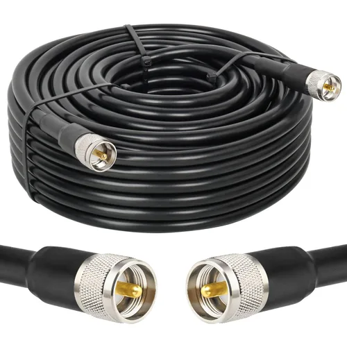 Miniatura 9 de MOOKEERF Cable coaxial CB - RG213 UHF macho a macho 50 pies de baja pérdida RG-213 UHF Cable para radioaficionado/radio VHF/medidor SWR/analizador
