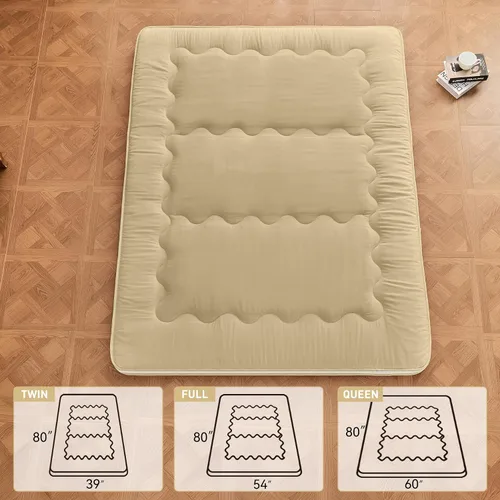 Miniatura 2 de Dr.Futon Colchón tipo futón japonés para el suelo, extra grueso, plegable, enrollable, para cama, topper de colchón para invitados, tumbona y viaje