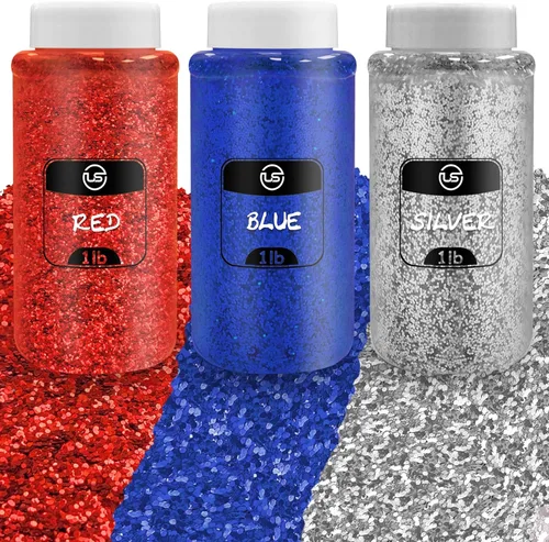 Miniatura 25 de Purpurina navideña para manualidades, 1 libra cada una (4 libras en total) con purpurina fina para manualidades, paquete de 4 confeti de Navidad