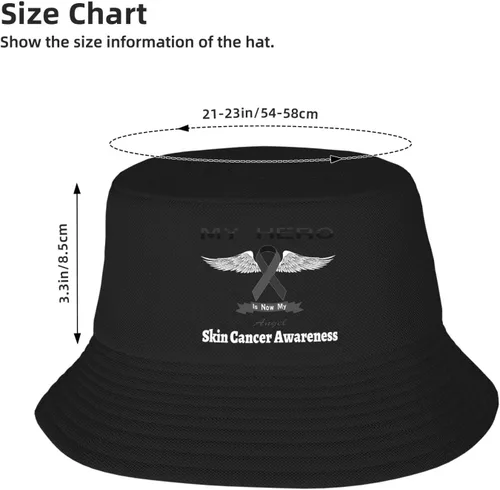 Miniatura 2 de My Hero is Now My Angel Skin Cancer Awareness Bucket Hats Double-Woven for WomenMen Adult Fisherman's Hat Sun Cap Packable Outdoor Fisherman Hat