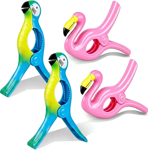 Waydress 4 clips para toallas de playa, tamaño gigante, resistentes al viento, para sillas de playa, crucero, patio, piscina o pinzas de sujeción