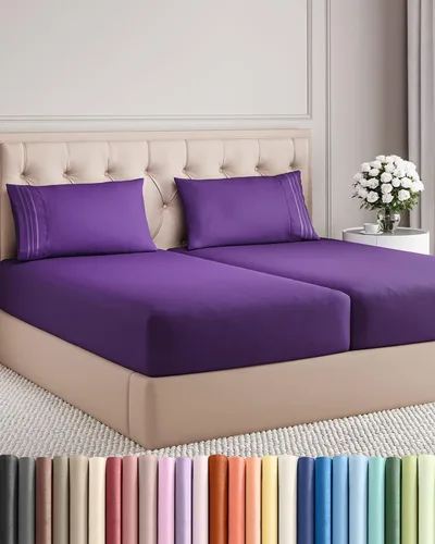 Juego de sábanas de 5 piezas tamaño King dividido, cómodo, transpirable y refrescante, ropa de cama de lujo de hotel para mujeres, hombres, niños,