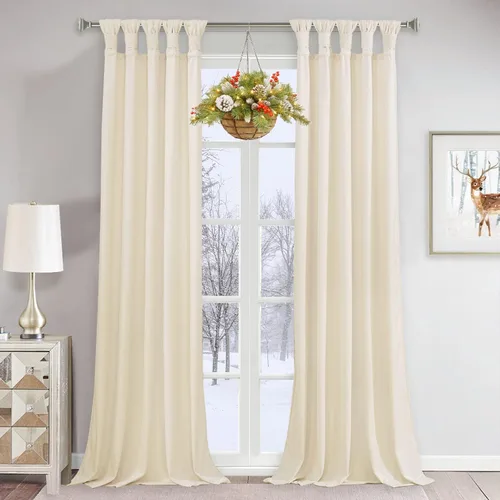 Miniatura 9 de StangH Cortinas de terciopelo gris de 84 pulgadas – Cortinas opacas con diseño de pestaña giratoria para decoración de ventana de sala